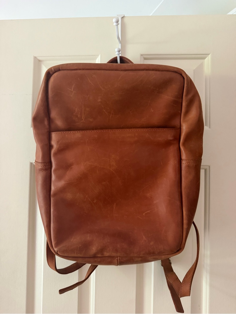 Men's Leather Backpack - Brown